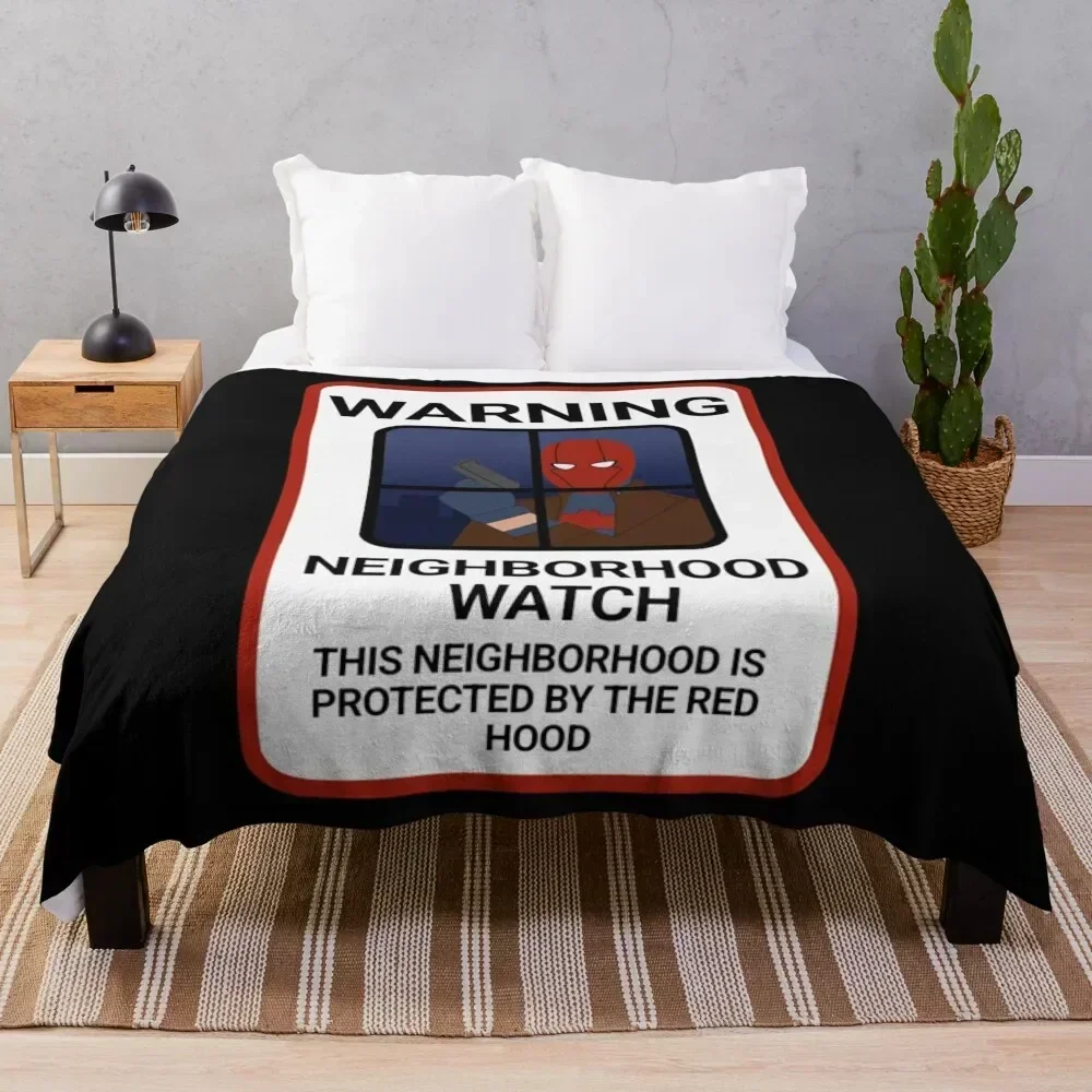 

Red Hood Neighborhood Watch Throw Blanket Men's Soft Warm Throw Blanket for Couch