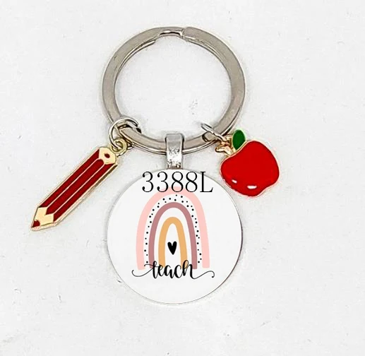 Teacher Love Inspire Print Teacher's Day Gift Keychain Best Teacher Gifts