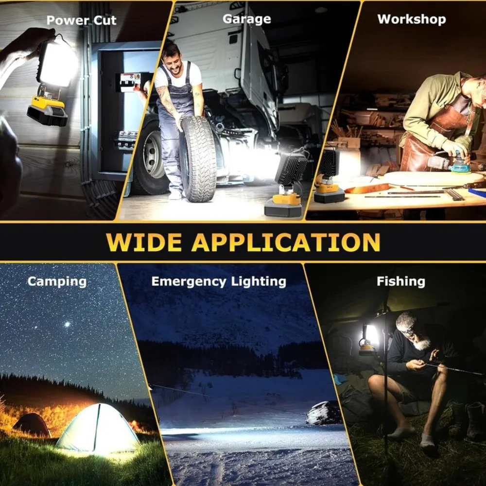 Für Dewalt 18V Akku Tragbare LED-Arbeitsleuchte mit USB-Anschluss 8-Zoll-Taschenlampe für Dewalt-Akku Flutlicht Kabellose Werkzeuglampe – Detail 14