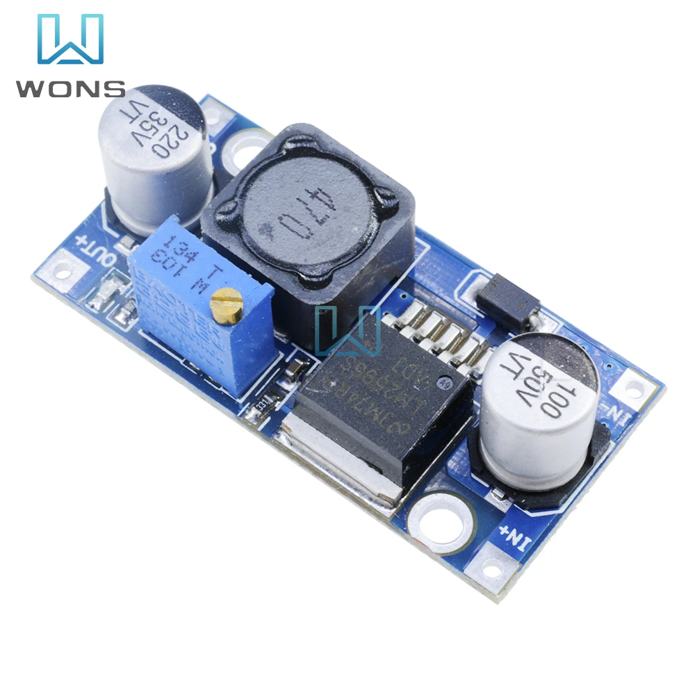 DC-DC Step-down Power Supply Module 3A Adjustable Step-down Module LM2596 Voltage Stabilized From 24 V To 12 V 5 V and 3 V