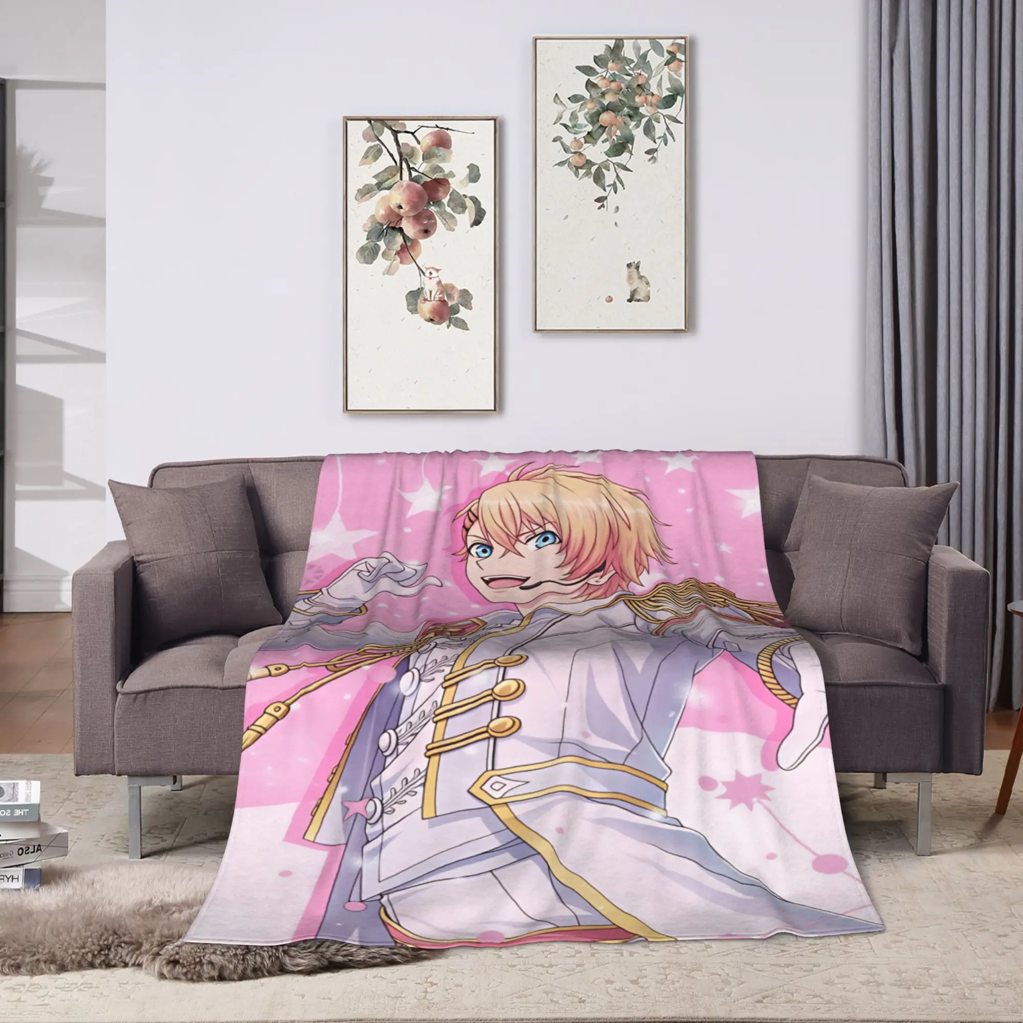 U-Uta no Prince-sama Hijirikawa Masato   Throw Blanket  Flannel Bedspread For Couch Chair Sofa Bed Funny Sofa Bed Cover