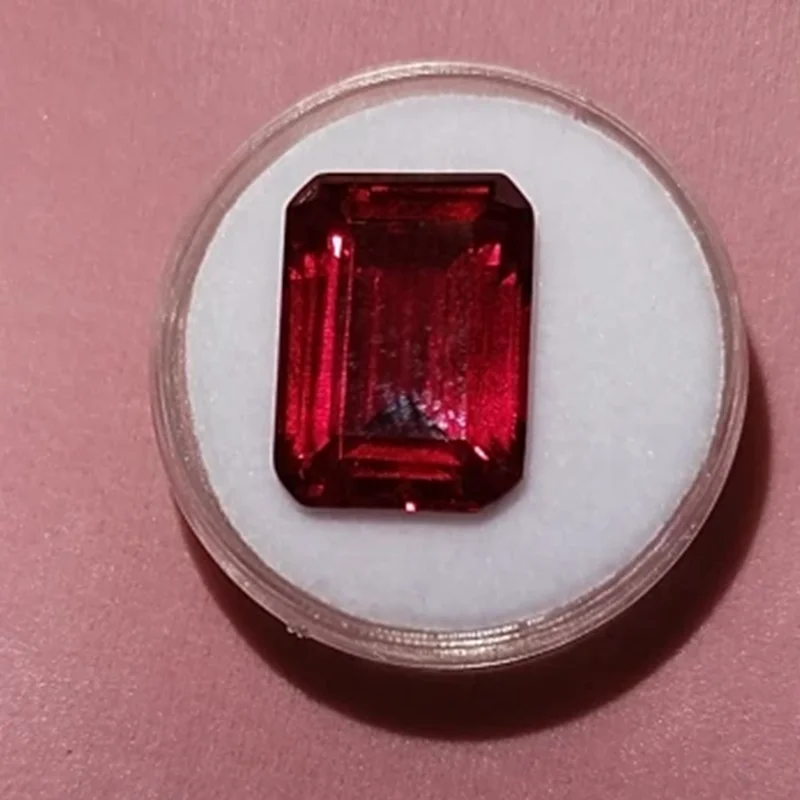 Hochwertiger Rubin, UV-geprüft, Taubenblutfarben, Smaragdschliff, Mohs-Härte, für Schmuckherstellung/Sammlung/Geschenk, Edelstein – Detail 5