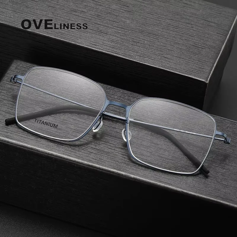 

Pure Titanium Glasses Frame for Men women Square Eyeglasses Frames male full 2025 New Antiskid Silicone Eyewear spectacles