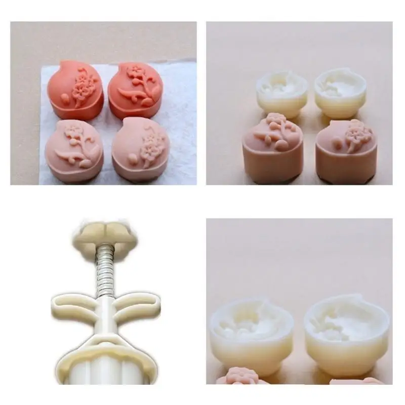 

E8BD Pack of 2 Safe Silicone Baking Molds with Peach Designs Peach Patterned Press for Artistic Creation