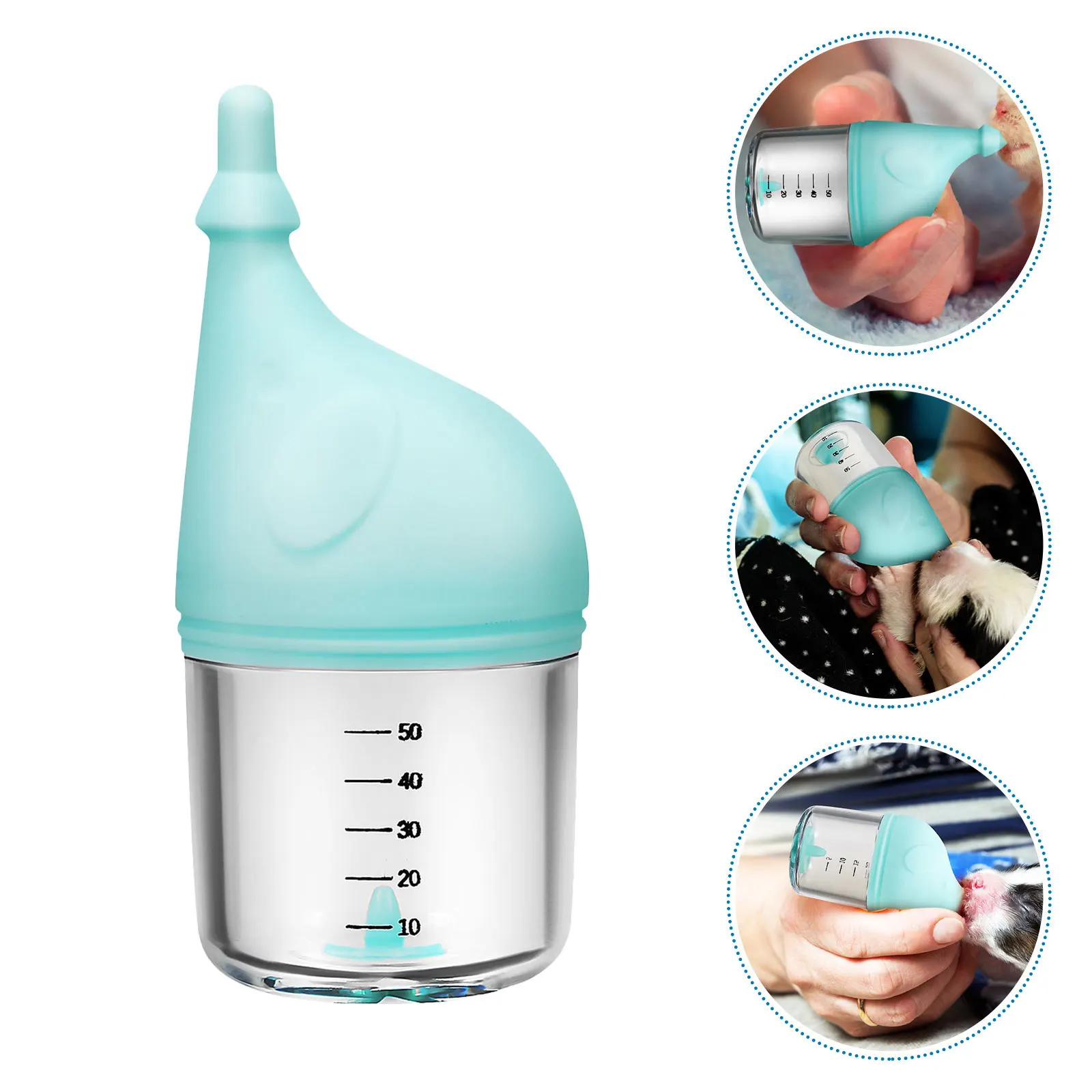 

Puppy Milk Feeder Kitten Nursing Bottle 50Ml Blue Leak Proof Feeding Bottle Kitten Puppy Rabbit Small Animals