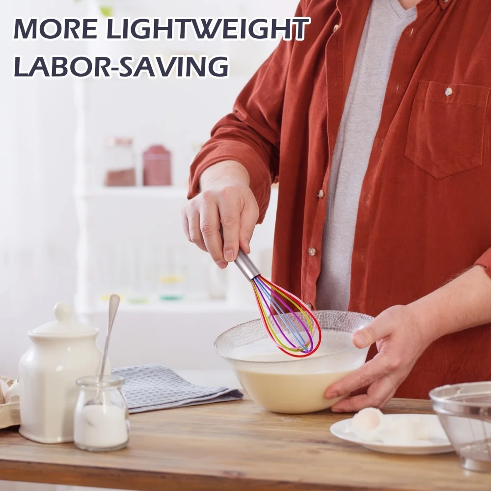 Silicone Whisk Versatile Cooking Utensil Ergonomic Design Ergonomic Silicone Utensil Top-selling Egg Whisk 10 Inch Whisk Durable