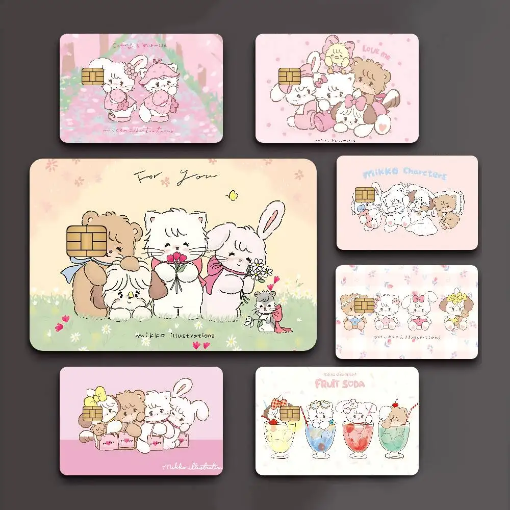 M-Mikko Illustrations Credit Card Skin Stickers No Adhesive Residue Water Proof for VISA Credit Card Subway Access Card