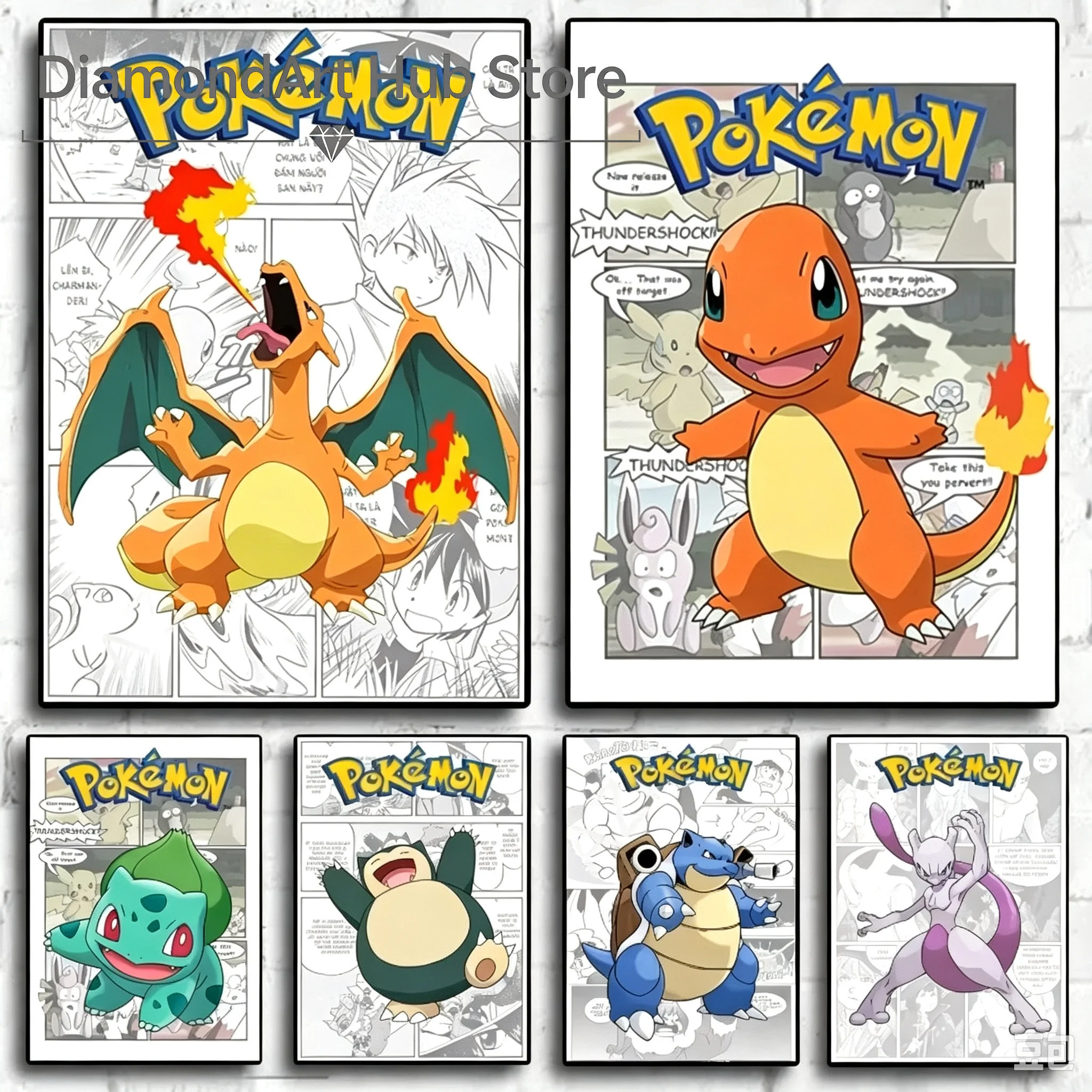 Background Resin Art - Anime Comic Background Pokemon Diamond Painting