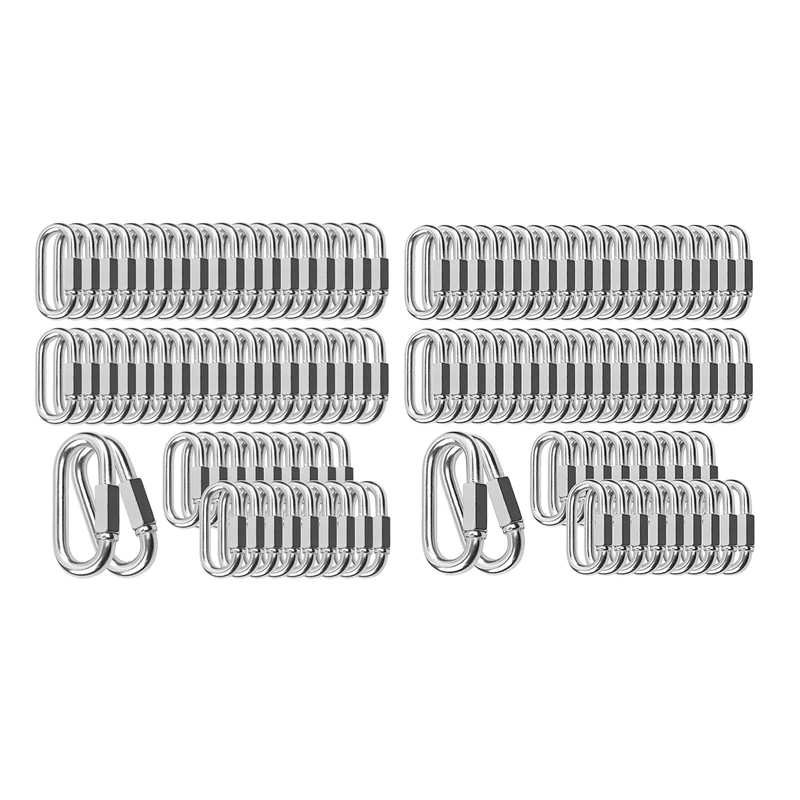 

GM-Quick Links Chain Links Connector Carabiner Clips,Screw Lock Oval Locking Carabiner For Safety Chain Hammock