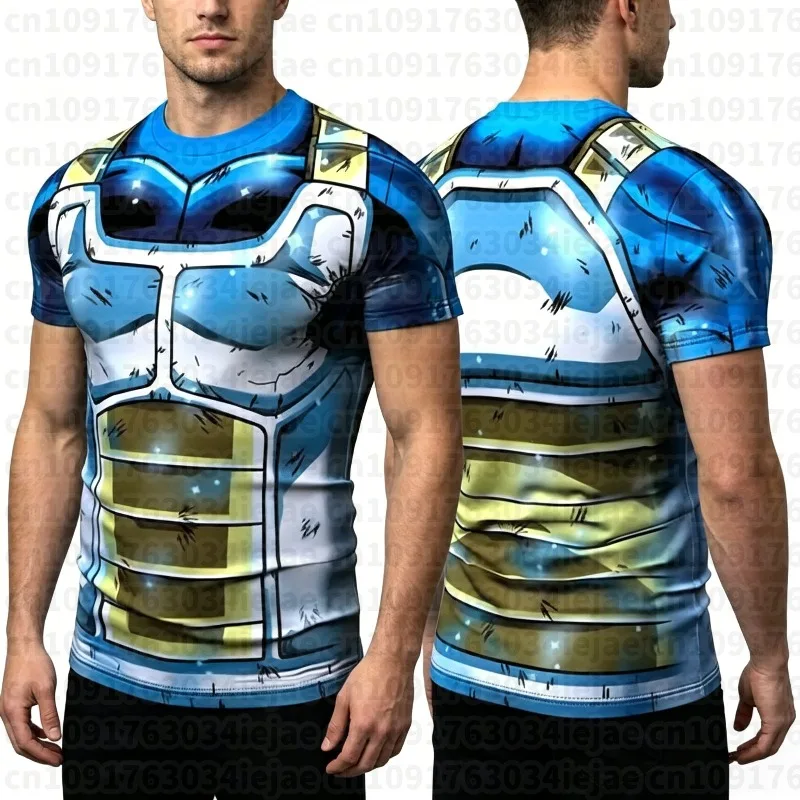 2026 Summer Dragon Ball Retro Fitness T-shirt Men's Oversized 3D Printed Short-sleeved Family Unisex Children's Sports Shirt