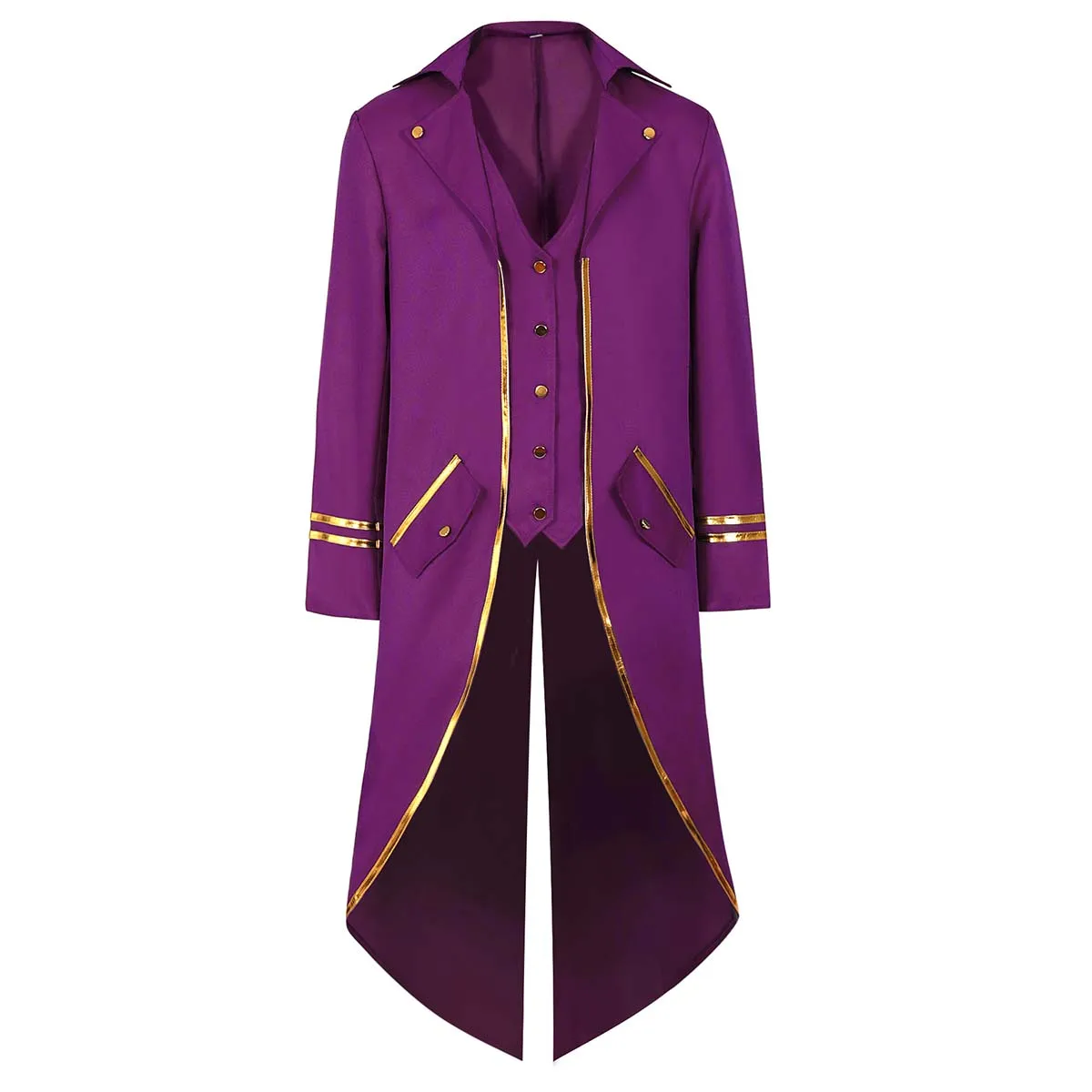 Men's Steampunk Victorian Jacket Gothic Medieval Vintage Tuxedo Mid-Length Phnom Penh Cosplay Costume Trench Coat Jacket