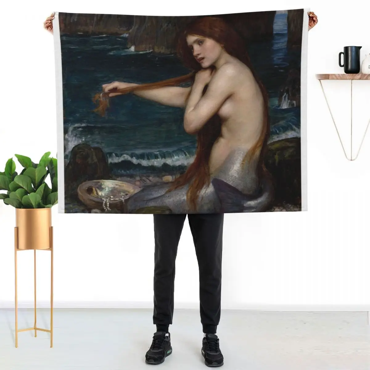 A Mermaid - John William Waterhouse Throw Blanket Travel Soft Plush Plaid Thins Decorative Sofas heavy to sleep Blankets