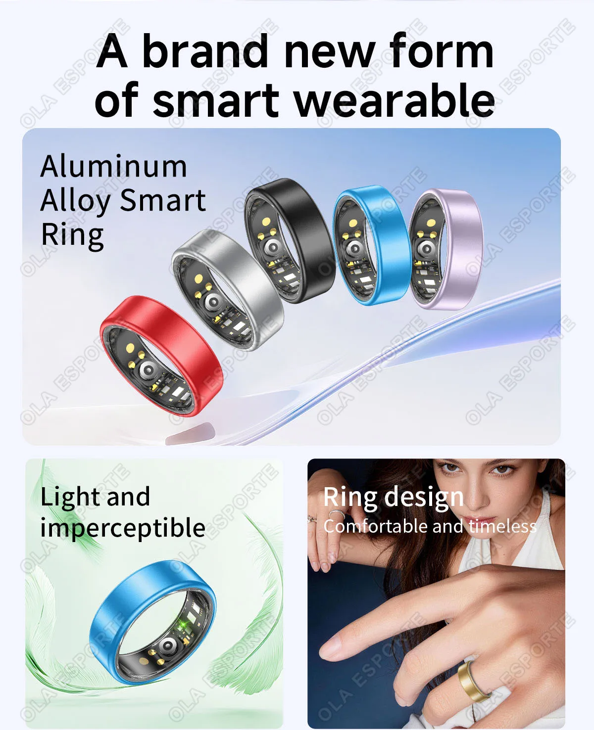 2026 Smart Ring für Damen, Herren und Paare, SmartRing mit Herzfrequenzmesser, wasserdicht, Sportmodi, superleicht, hautfreundlich, Armband R88 – Detail 2