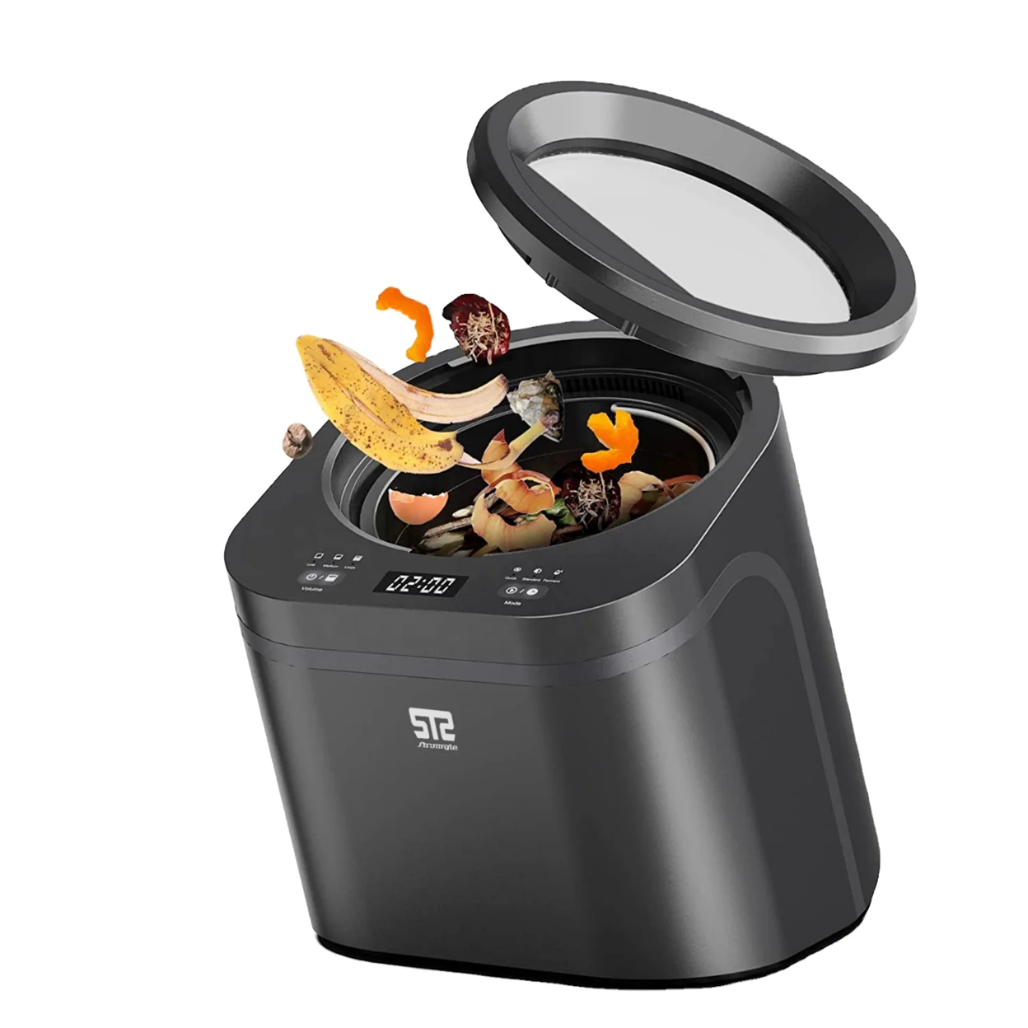 Electric Kitchen Trash Composter Commutator- Motor Sustainable Household Food Waste Processor Stainless Steel