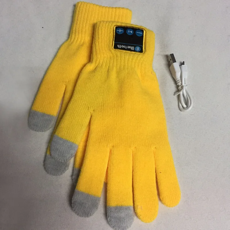 Guantes Bluetooth inteligentes portátiles inalámbricos para llamadas y escuchar música, nuevos guantes cálidos de pantalla táctil de otoño e invierno de color sólido