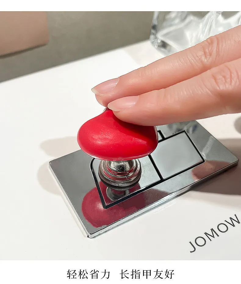 Heart Shaped Toilet Press Button, Long Nail Friendly Toilet Flush Button Extender, Universal Bathroom Toilet Tank Press Switch
