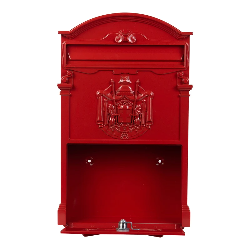 Wall Mount Locking Mailbox Vintage Lockable Metal Mailboxe Large Capacity Postbox Security Mail Letter Post Box Outdoor Mail Box