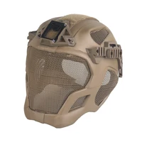 Casco táctico de protección completa W23, casco CS de malla de acero transpirable con hebilla ajustable, accesorios de caza
