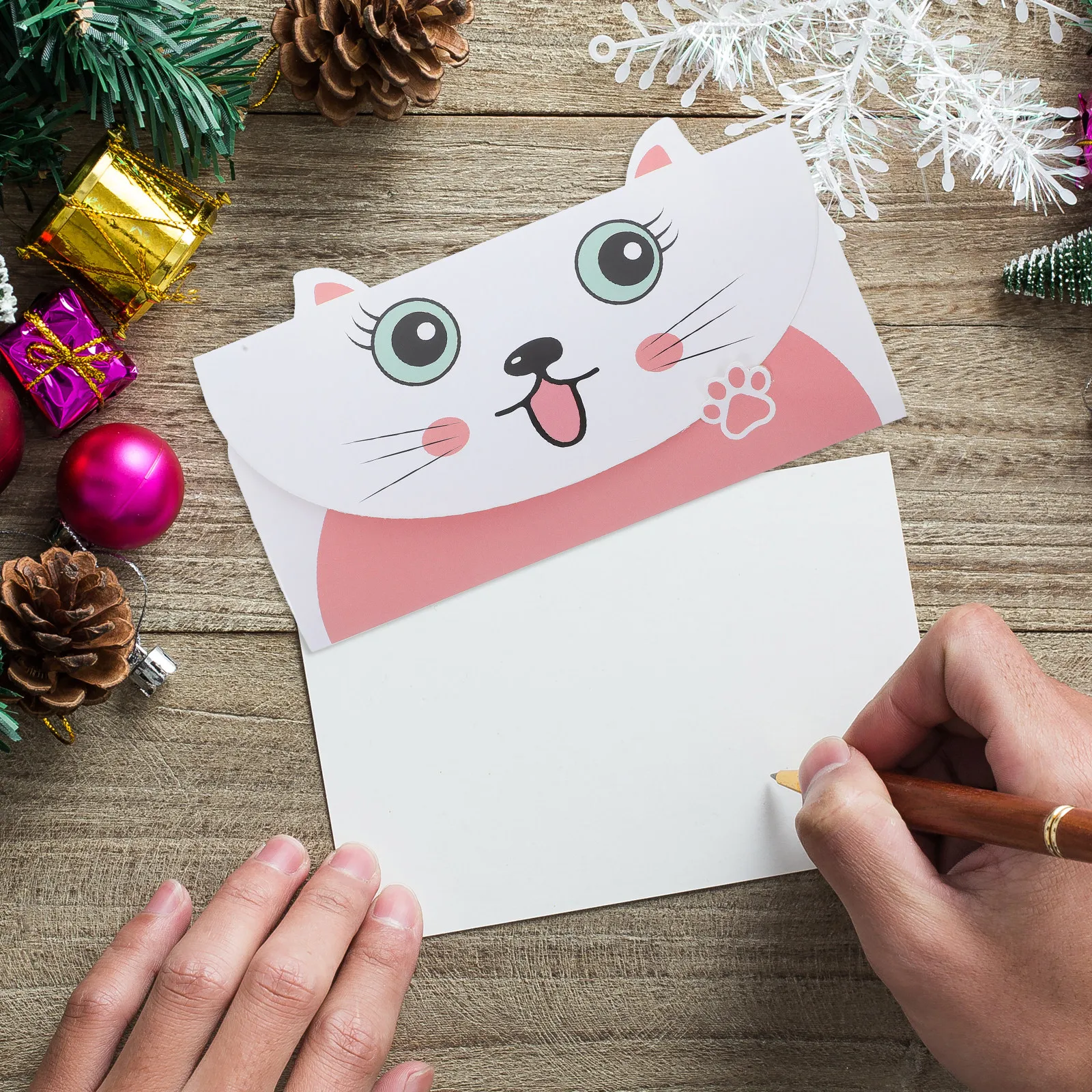 20Pcs Portable Adorable Animal Design Blank Inside Greeting Cards with Envelopes All Occasion Note Cards for Birthday Graduation