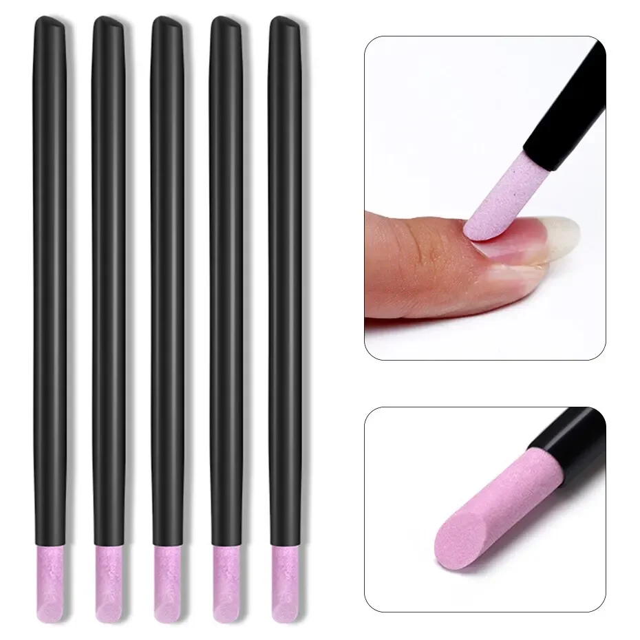 

5Pcs Quartz Pen Nail Cuticle Remover Pusher Professional Care Nail Polish Manicure Stick Nail Files Accessories Tool