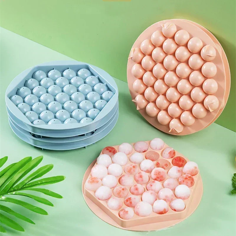 Plastic Round Ice Ball Maker Molds Draining Holes Portable Large Capacity Ice Hockey Mold Ice Cube Trays Box Kitchen Accessories