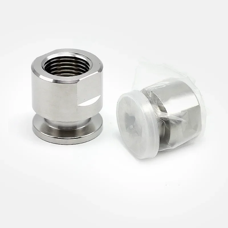 KF25 304 Stainless Steel Female Thread Adapter Vacuum Flanges Pipe Clamp Fitting Female Screw Thread Female Cap Thread Nipple