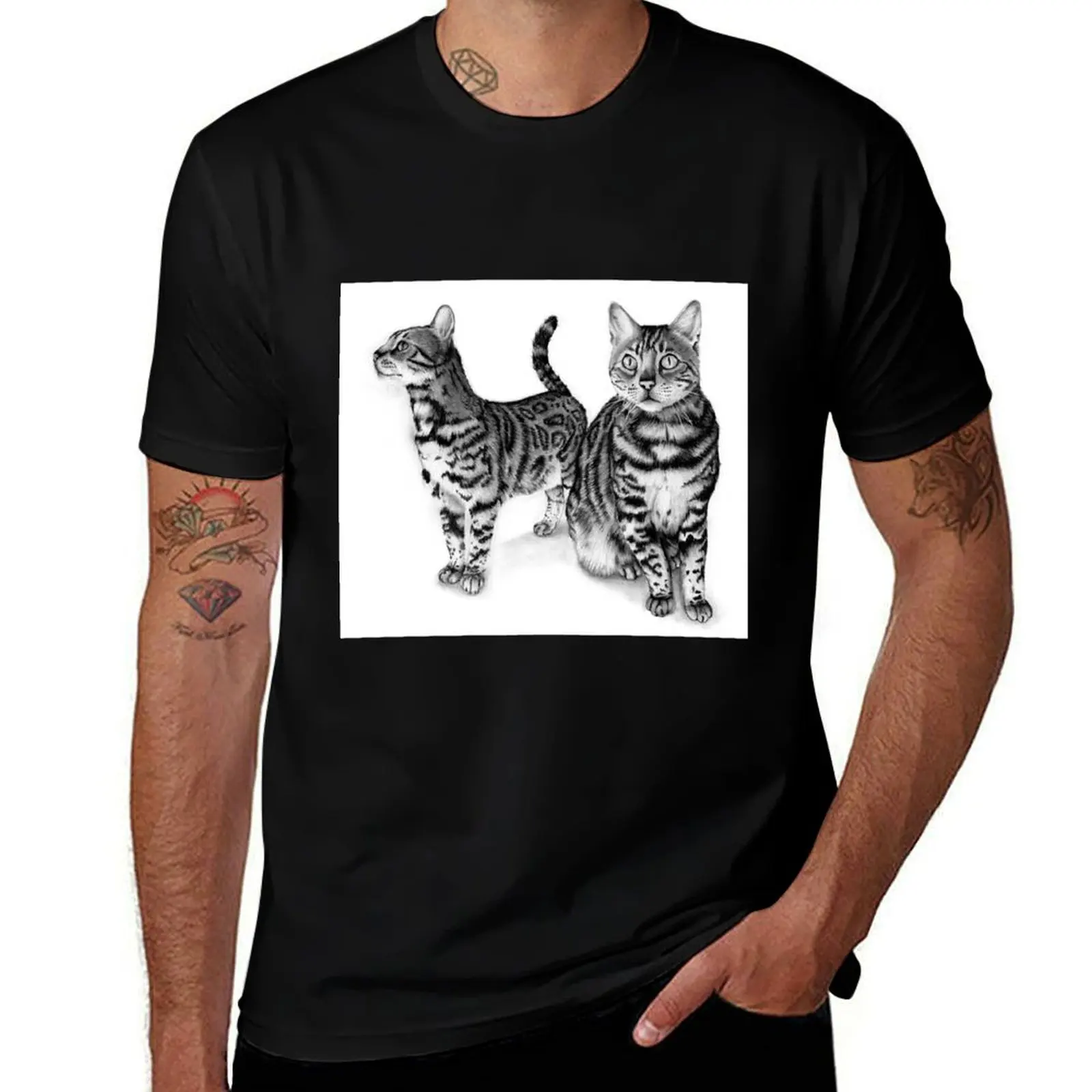 Bengal cats T-Shirt Basic Short Sleeve for Men T-Shirt