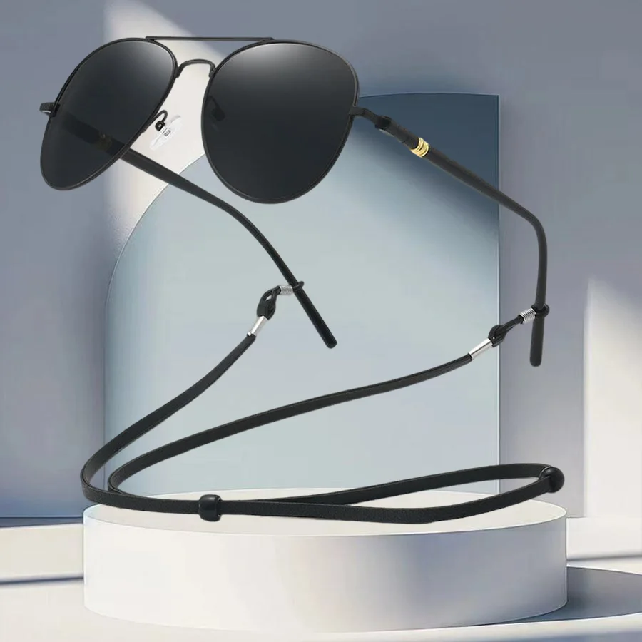 نظارات شمسية عصرية مع سلسلة UV400 للجنسين بإطار معدني كلاسيكي، نظارات واقية لصيد الأسماك والقيادة والمشي لمسافات طويلة والسفر