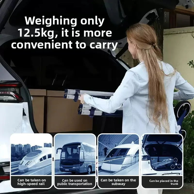 Electric Stair Climbing Machine Domestic Folding Silent Portable Shopping Cart Outdoor Wheeled Trolley Goods Transport Handcart