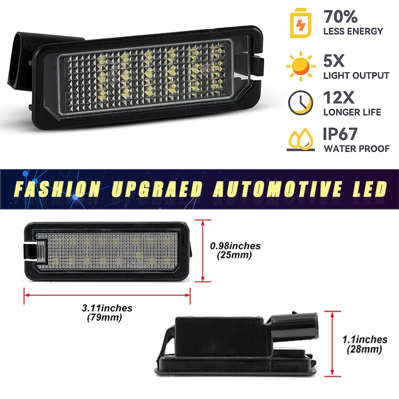 2x New Genuine For VW Beetle Golf Tiguan Led Number License Plate Lights  1k8943021D view 5