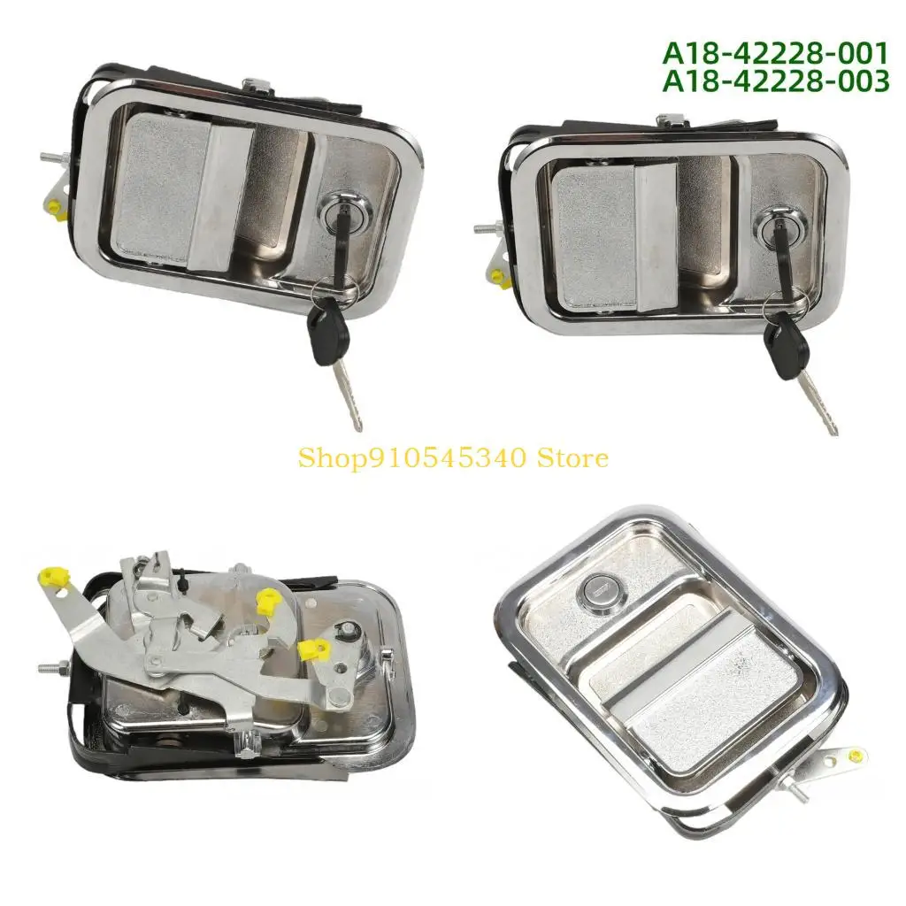U2JA Metal-Look Exterior Vehicle Door Handle Assembly With Lock Insert, Key and ABS Handle Body, Screw-Mounted Replacement Part,