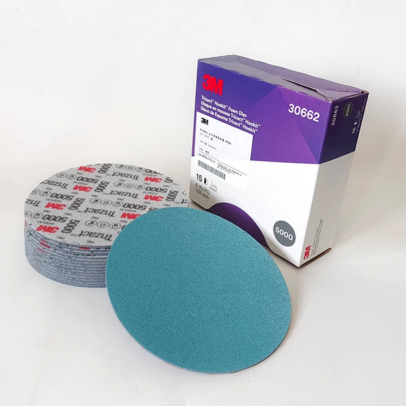 

3M 30662 Trizact Foam Disc Pyramid Sandpaper 6 Inch 152mm Car Polishing Flocking Disc Finely Polished 5000 Grit Abrasive