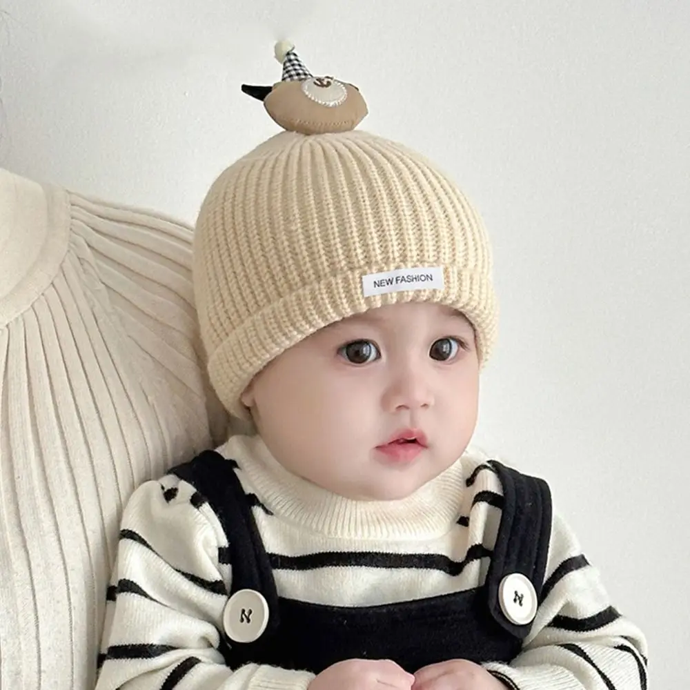

Cartoon Bear Winter Baby Crochet Hat Breathable Cold-Resistant Toddler's Plush Knitted Hat Thermal Windproof