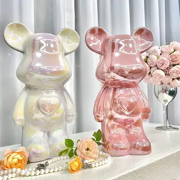 Lehká luxusní ozdoba s medvědem, luxusní keramická předsíň do obývacího pokoje, televizní stolek, prasátko, bytová dekorace, dárky 8 nejlepší prodej velké keramické prasátko - №8