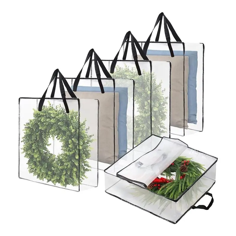 ABYN-Wreath Storage Bag 10 Packs, 26 Inches 90 L Wreath Storage Container For Home Storage, Storage Bag For Christmas Wreath