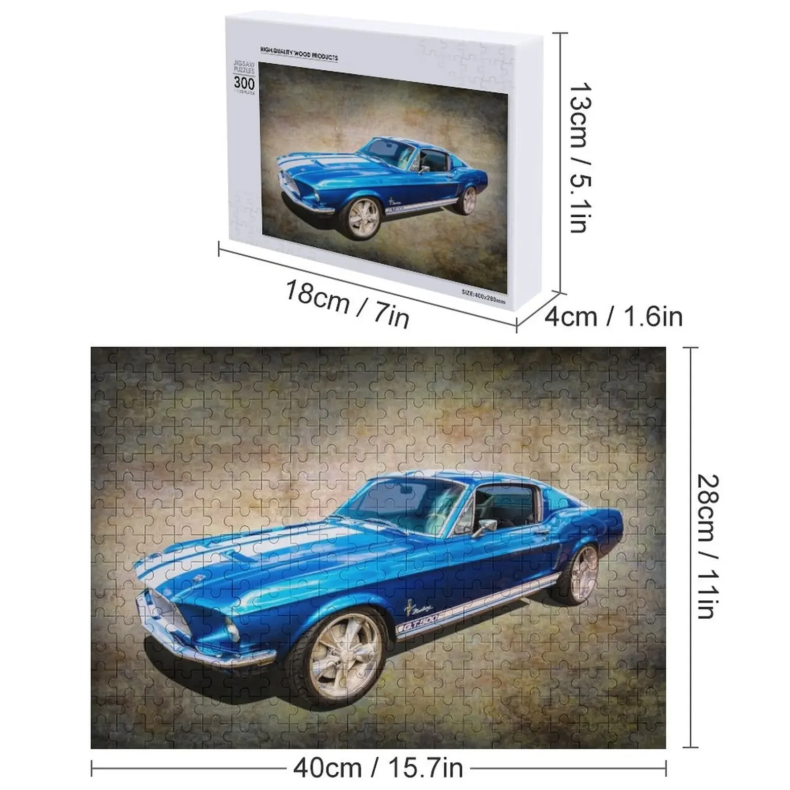 Gt500 Fastback Puzzel Volwassen Houten Custom Met Foto Gepersonaliseerde Cadeau Getrouwde Puzzel