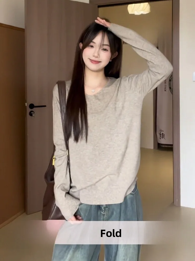 

Мягкая, приятная для кожи, трикотажная длинная основа V-Ne, женская осенне-зимняя однотонная верхняя одежда, свободный крой