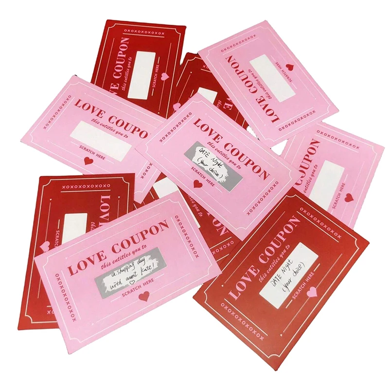 Scratch-Off Love Coupons, 20 Pieces, DIY Valentine's Day Love Coupons, Creative Birthday Gifts For Boyfriends view 2
