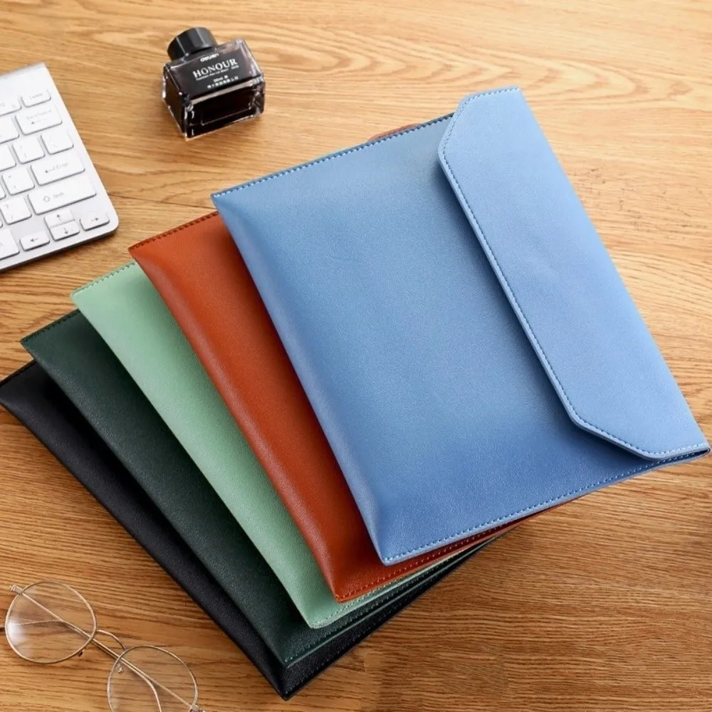 Portable PU File Folder Large Capacity Multi Functional Document Bag Waterproof Handbag Document Storage