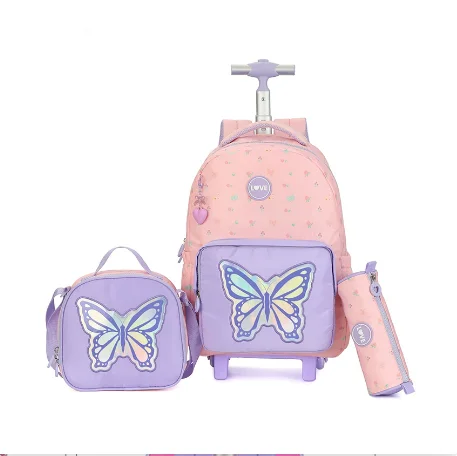 

School Rolling Bag Set For Girls Wheeled Backpack School Wheeled Backpack For Girls Travel Rolling Laptop Bag Carry on Bags