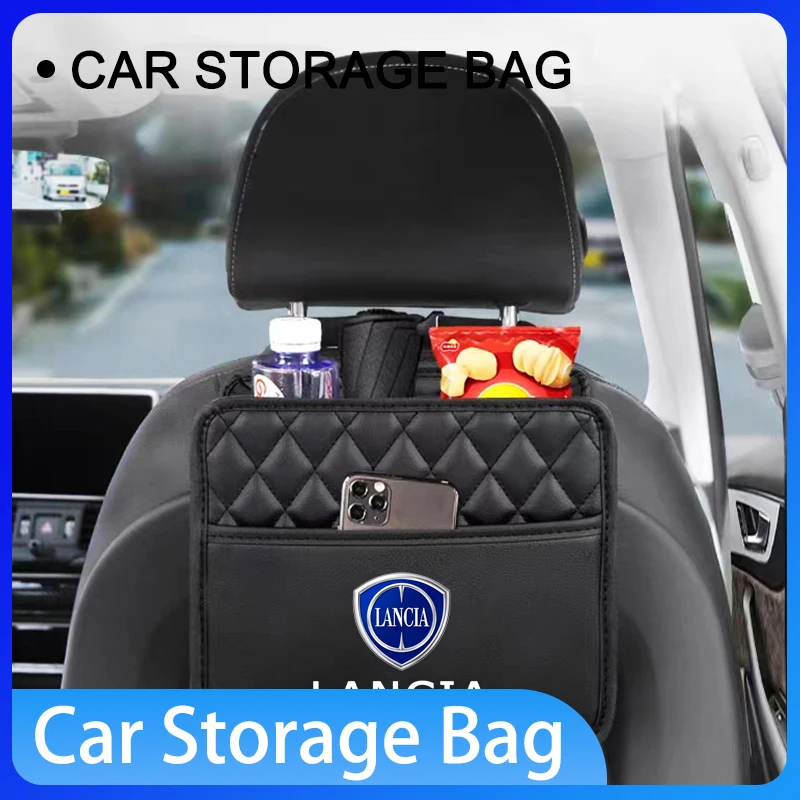

Car Backseat Organizer Multifunction Leather Interior Hanging Storage Bag For Lancia ypsilon delta musa nera thema universal