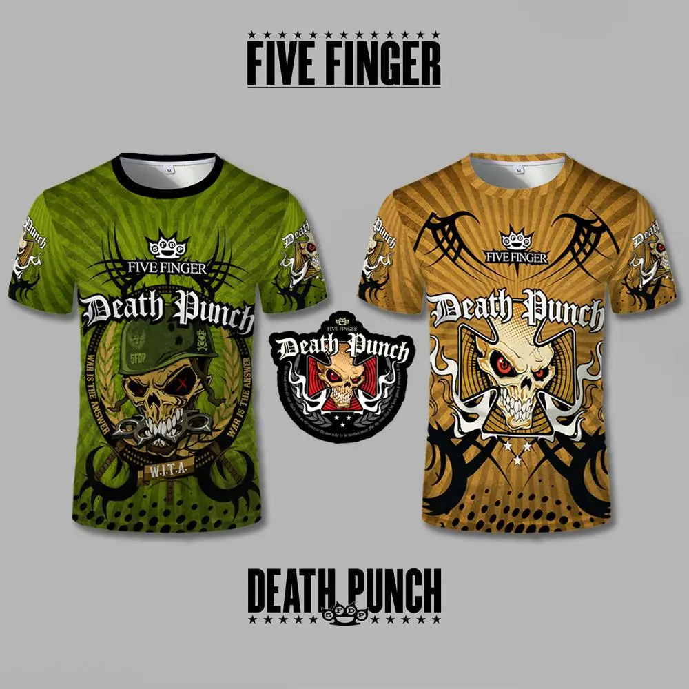 Street Trendy T-Shirt for 5FDP Five Finger Death Punch Fans Men Women Personality Leisure Tops Heavy Metal Punk Rock Vintage Tee