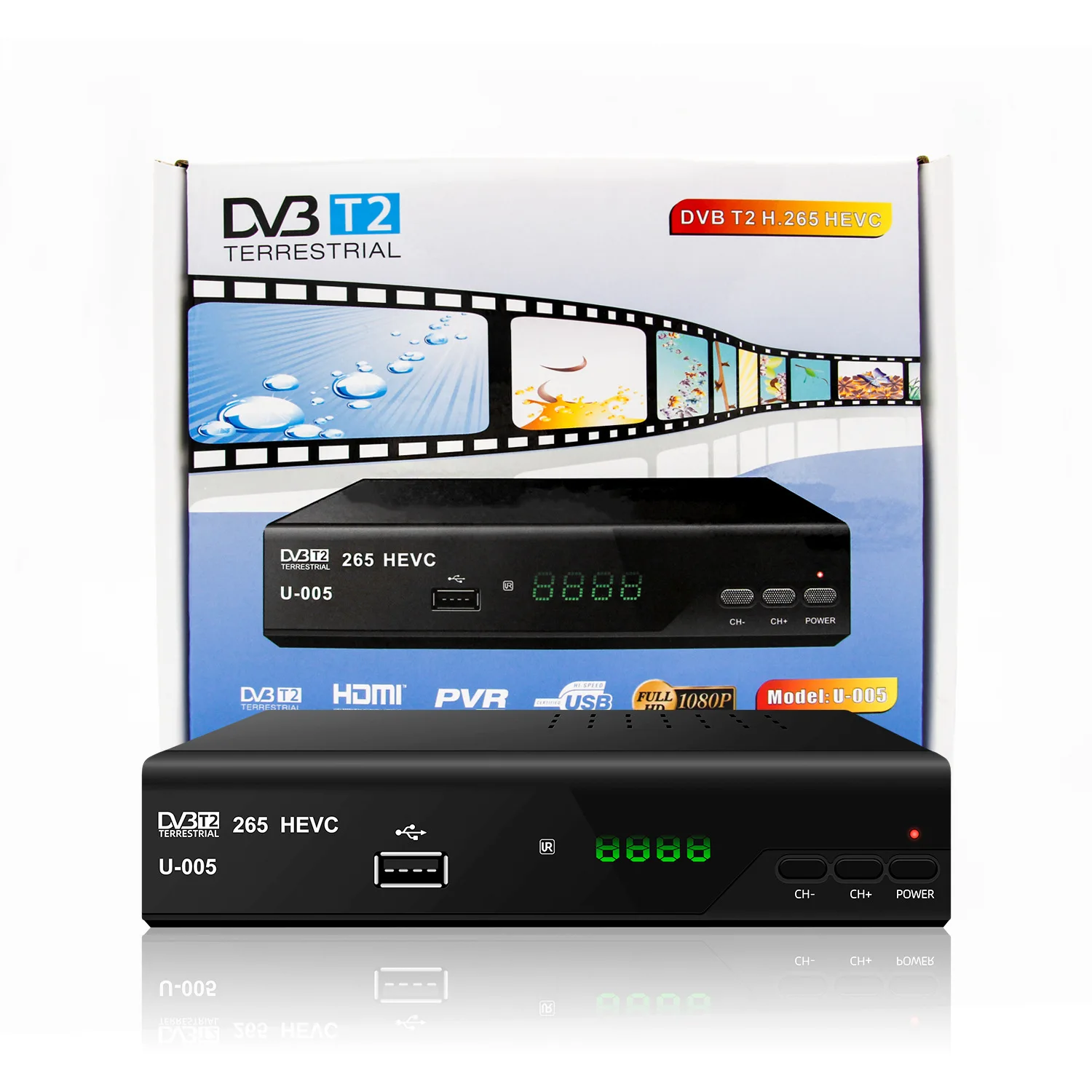 Full HD DVB-T2 H265 High Definition1080p Digital Universal Satellite TV Receivers Set-Top Box