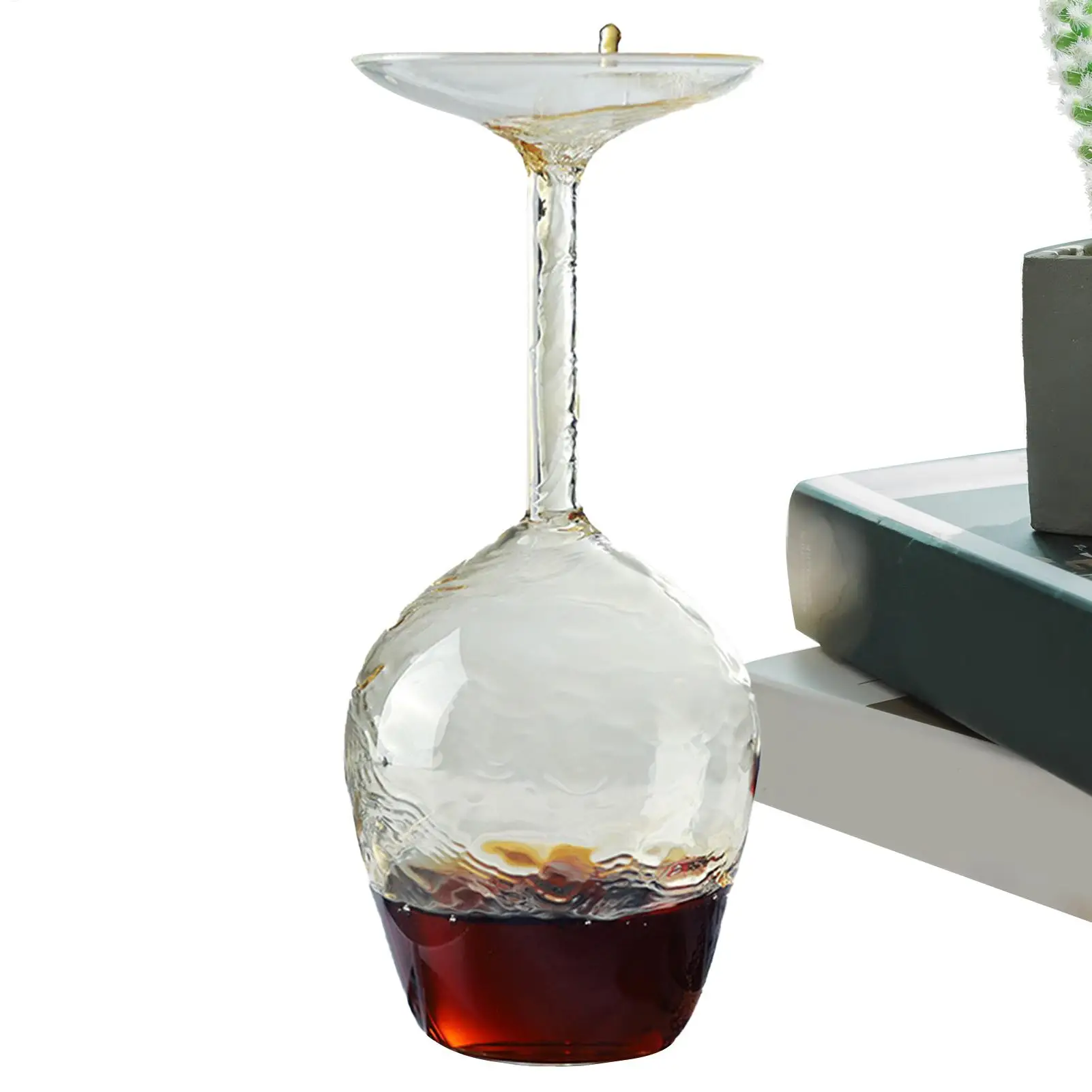 

Upside Down Wine Glass 14 Fl Oz Upside Down Cocktail Glass Special Glassware Modern Drinkware for Cocktail Beer Champagne