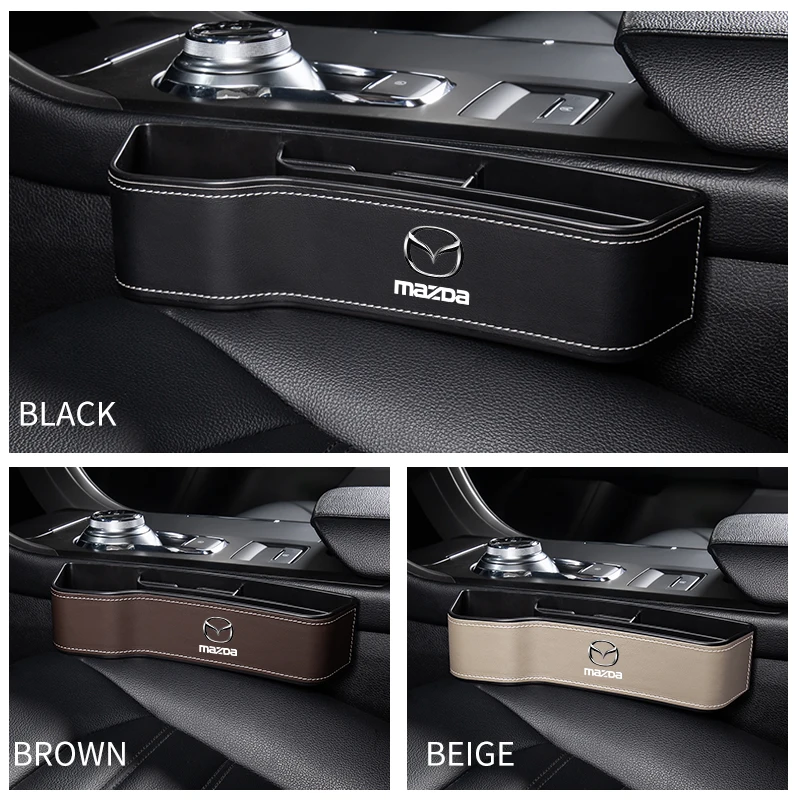 Leather Car Seat Gap Storage Box Phone Keys Organizer for Mazda ATENZA Axela 2 3 5 6 323 626 RX8 CX6 CX-5 CX4 MX3 MX5 M5 M6 MS