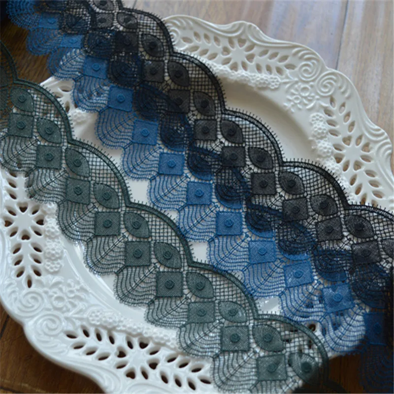 

15Yards 5.5cm Width Shiny Blue Green Flower Venise Diy Venice Lace Clothing Accessories Of Various Clothing Garment,Bra.