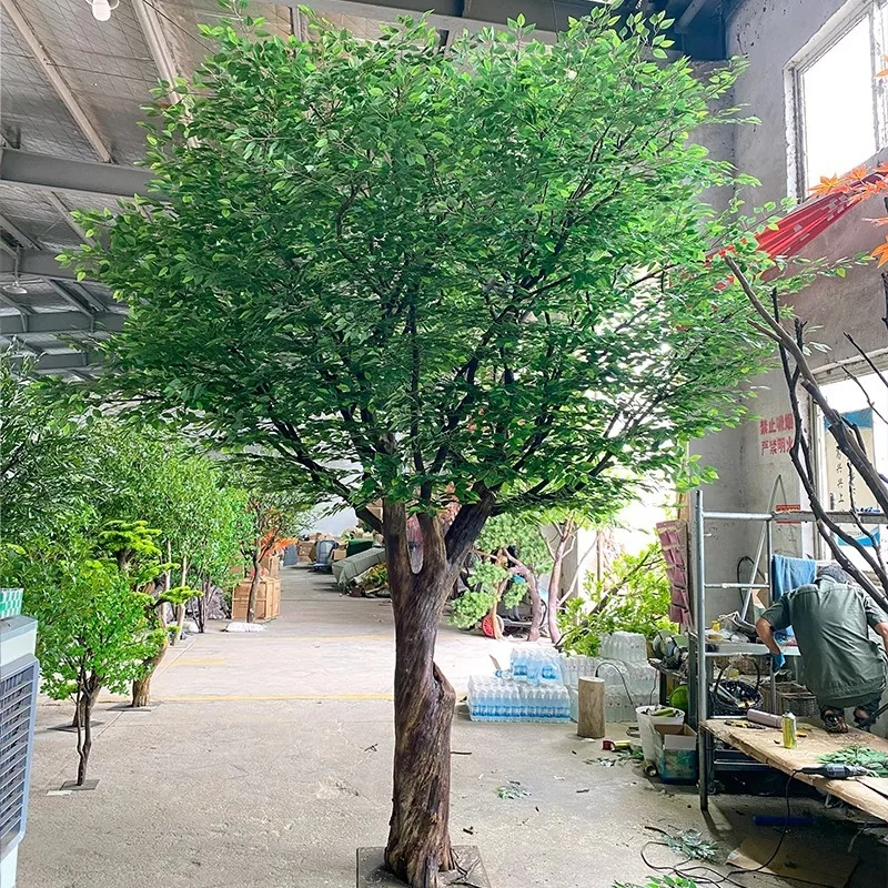 Simulación de árbol de Banyan, paisajismo de hotel, planta biónica, decoración, accesorios de ventana de boda, árbol de los deseos de árbol de Banyan falso grande