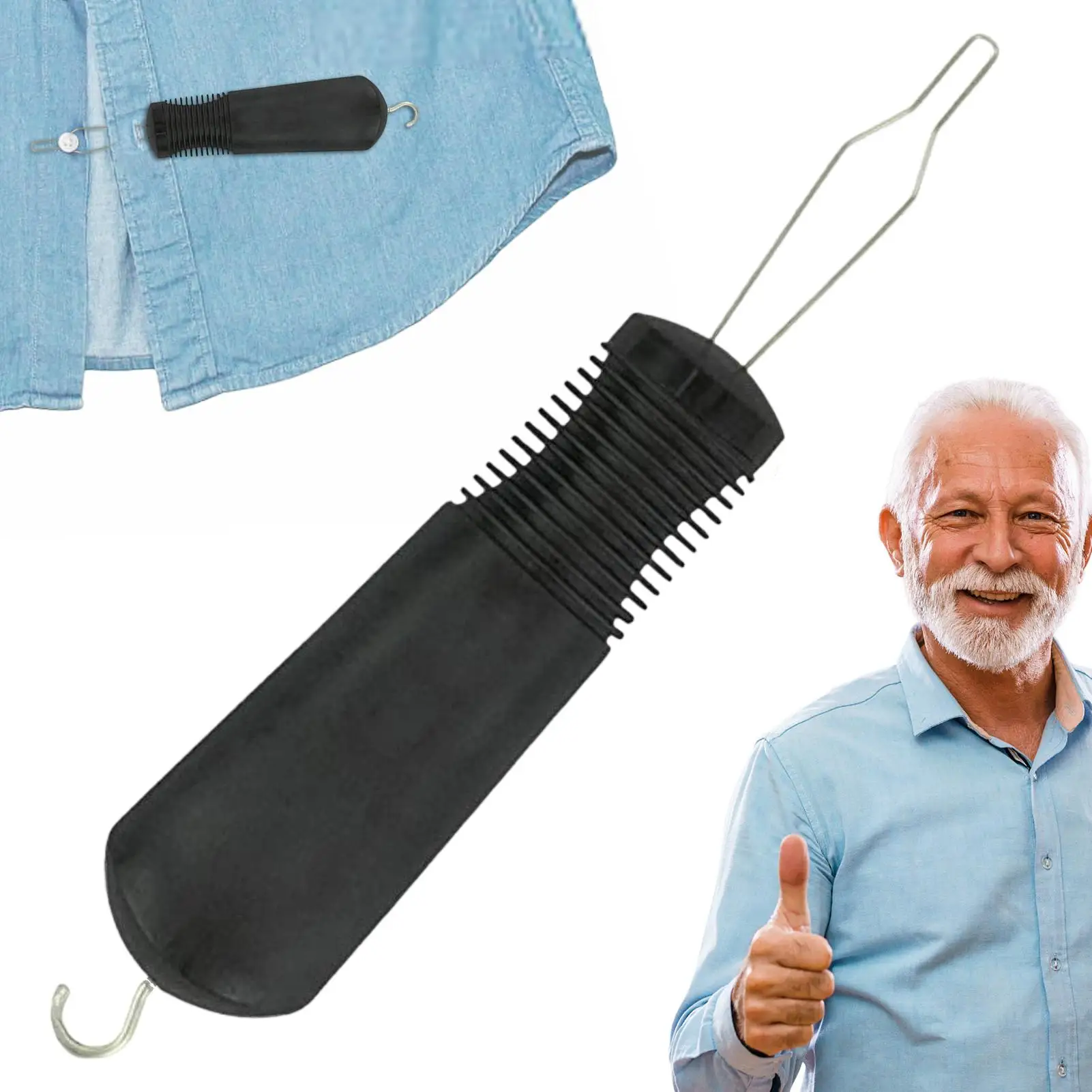 

Кнопочный крючок, помощник, инструмент для перевязки, эргономичная ручка, работа одной рукой, устройство для заправки ремня, вспомогательное устройство для пожилых людей, инвалидов