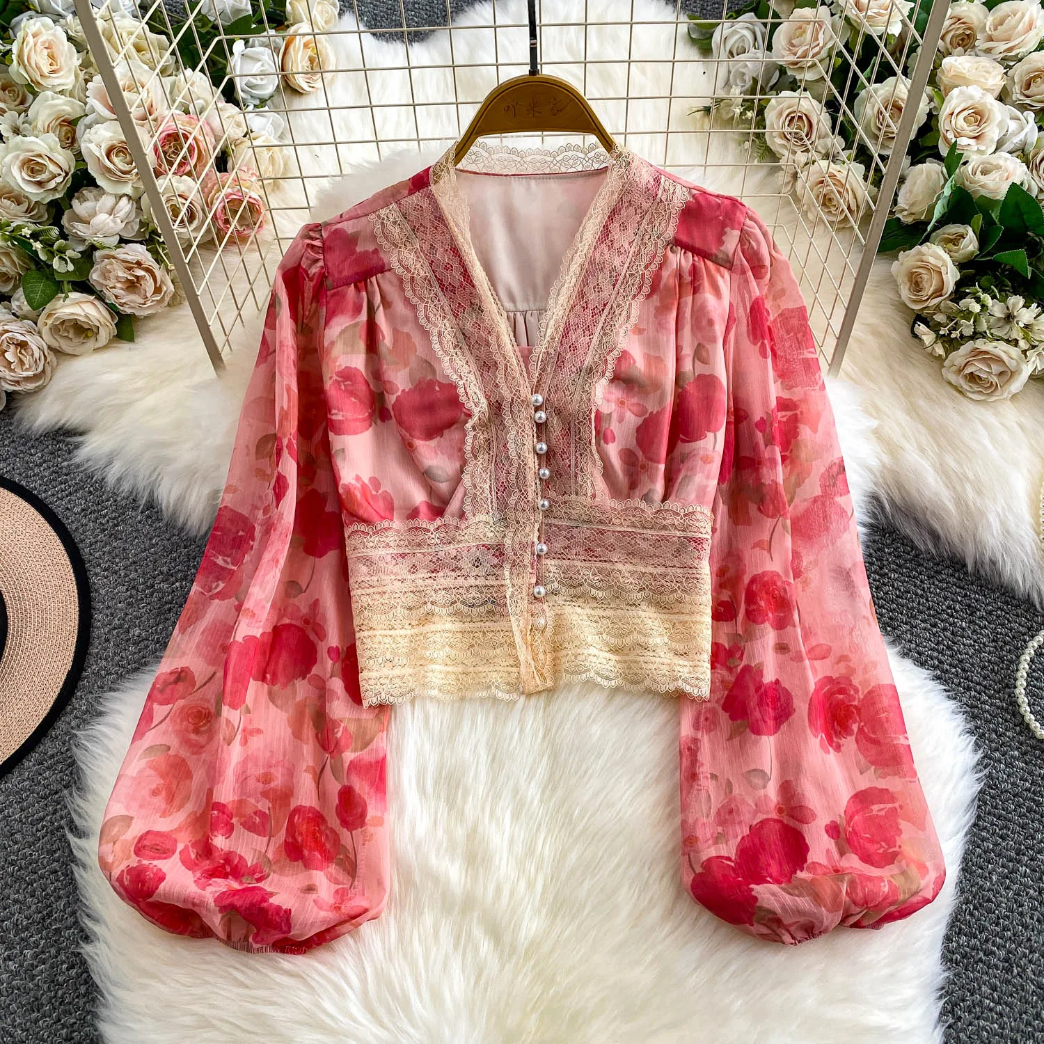 

Леди милые топы принцессы с принтом, рубашки, женские романтические кружевные шифоновые дворцовые винтажные роскошные элегантные женские праздничные блузки на день рождения