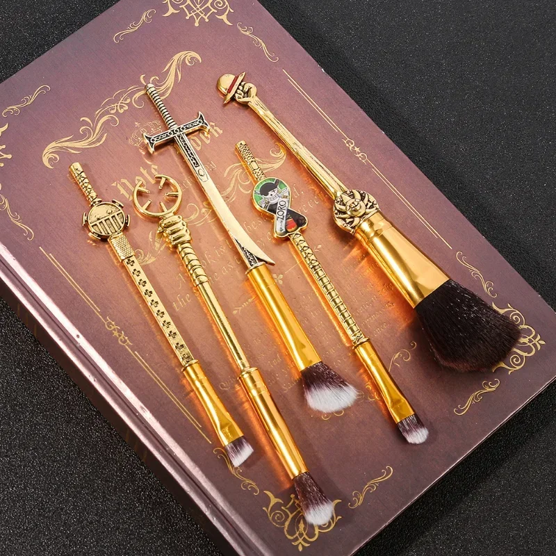 One Piece Makeup Brushes Set Cosplay Luffy Blush Nose Eye Shadow Eyebrow Brush Figures Zoro Ghost Cosmetic Prop Gift view 2